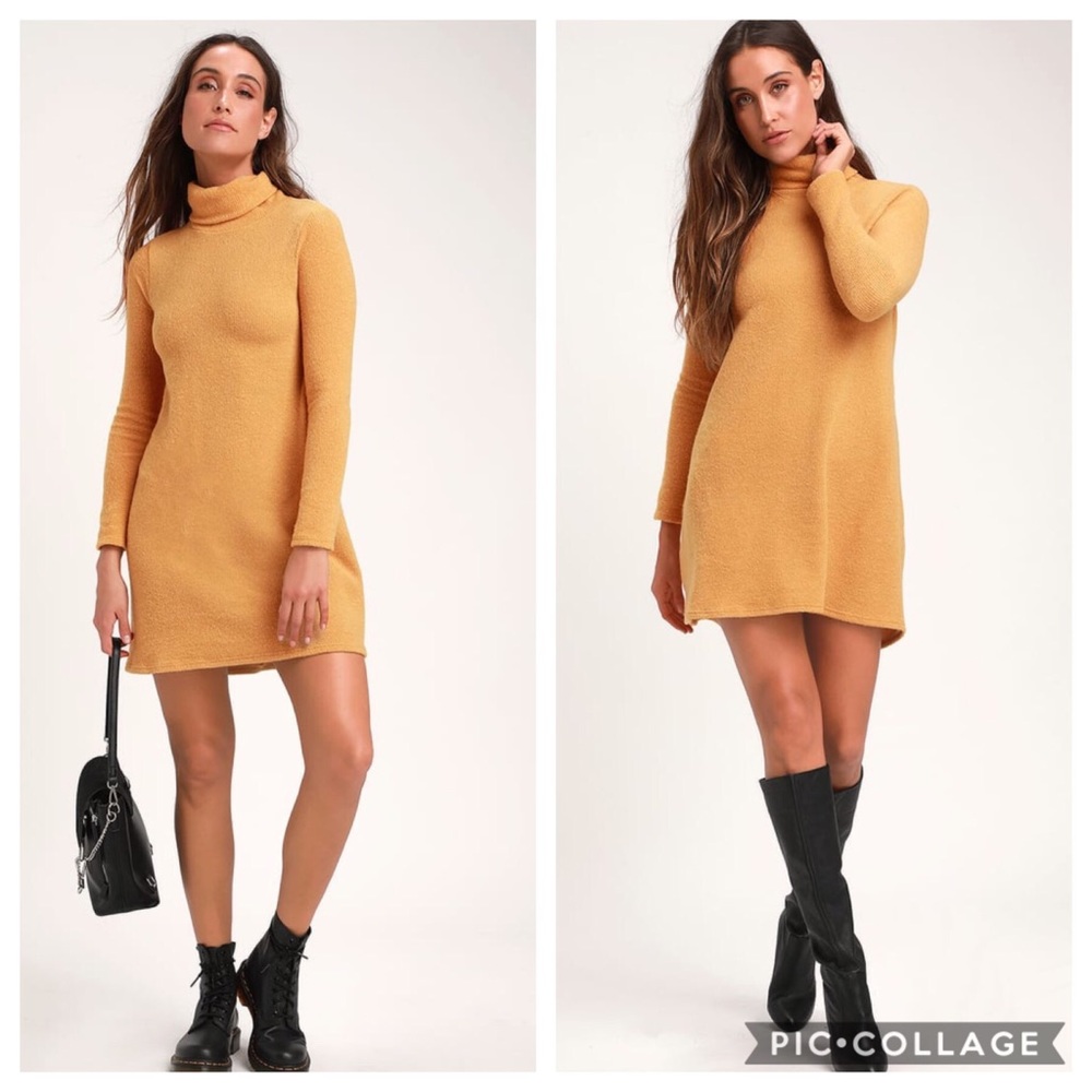 NWT mustard yellow sweater dress